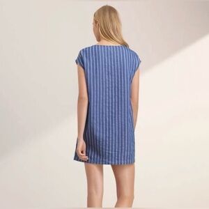 Aritzia Wilfred‎ Free Dress Women Blue Striped Chambray Sheath Nori